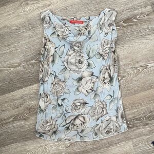 Aldo Martins Floral Sleeveless Blouse - Blue and Gray